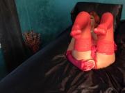 Hot Lady In Red Cums Twice.