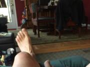 Cumming on MILF Leslies leg