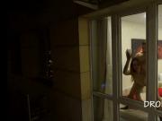 Couple fucking at home - Outside spy cam