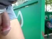 Cum for 2 Teen at Bus Stop