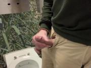 Airport Jerk-off. Rubbing one out at the airport toilet! Cum