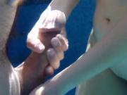 Wife pulling my cock underwater