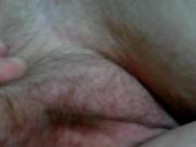 My wifes jiggly thighs and hairy mound pussy play