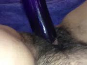 Girl Masturbates with a Blue Dildo until She Squirts