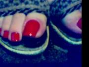 Long red toenails 3