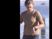 Spy beach pokies slow motion jogger