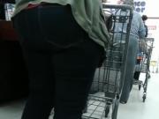Granny booty at supermarket