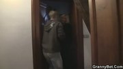 Blonde granny allows him drill her old cunt