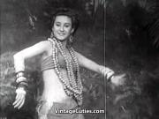 Exotic Babe Dances and Smiles 1940s Vintage