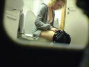 Blonde teen toilet pussy amateur hidden voyeur