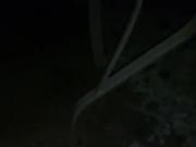chubby girl squirting outside at night