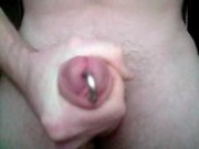 Pierced Cock Cumming in slow motion!