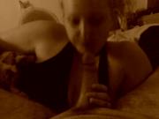 Chubby chick gives smoking bj