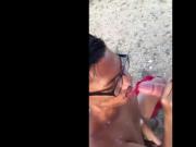 Beach blowjob