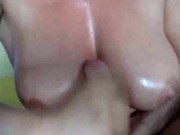 Handjob between some very big tits