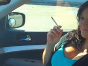 woman smoking in car 1