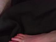 Cum on wife's feet