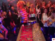 European party babes blowing strippers cock