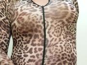 Matured Cross Dresser wanking and cumming in unitard