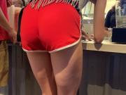 Frisky Girl Pretty Red Gym Shorts