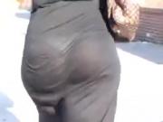 Black Booty In See Through Dress VPL