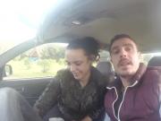 Ignacio Santos and Laura in the Car