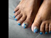 Hood MILF Blue Toenails