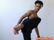 Homosexual deviant teases with his feet and sucks toes
