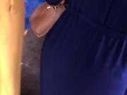 Arab Big ass walking in bleu dresses