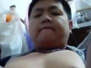 Chinese chub with a small cock cums