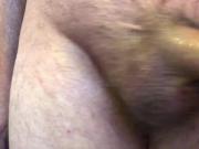 Hairy cock stroking