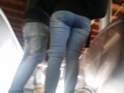 Perfect round ass in tight Jeans HD