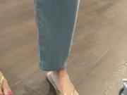 Sexy candid young milf whit footjob toes sehe looks me