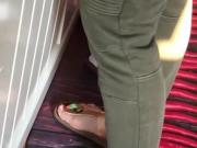 GF in her cuming Birkenstock