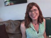 Ginger trans amateur jerks on casting couch