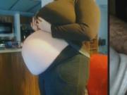 Pregnant mom and hairy dick on webcam
