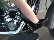 cum high heels motorcycle