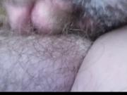 rubbing my cheak & kissing her soft hairy pussy