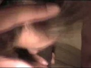 latina sucks and swallows black load