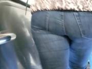 Tight round ass in the subway