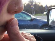 Playing With Asian Teen's Nipples in Car for All too See!