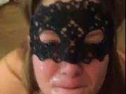 masked girl cumshot
