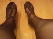 Showing of my stockings and heels hehe