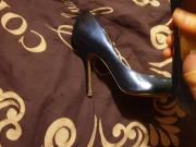 Blue heels getting covered