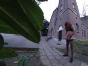Crossdresser in hotpants to lingerie in public