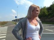 Public Agent Sexy blondes public blowjob and hot car bonnet