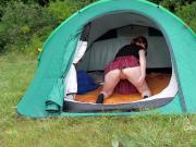 Sweet nudist ginger in the tent