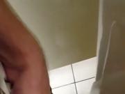 Can't help it pissing and cumming in public restroom again