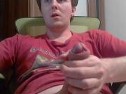 Huge No Hand Flowing Cum and Cum Licking