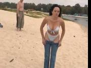 She strips on nude beach